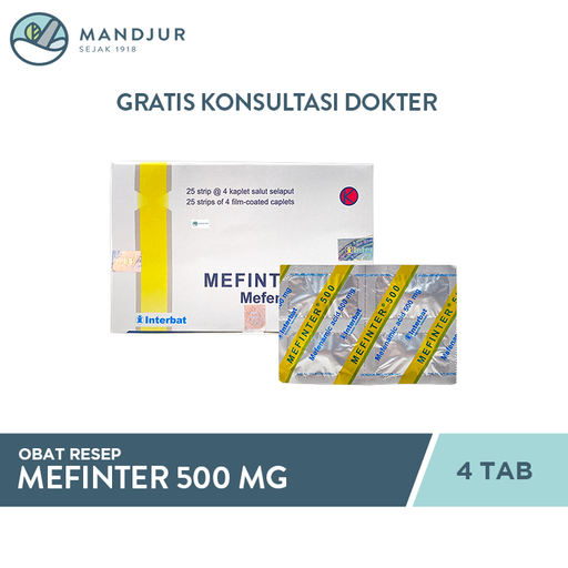 Mefinter 500 mg 4 Tablet - Apotek Mandjur