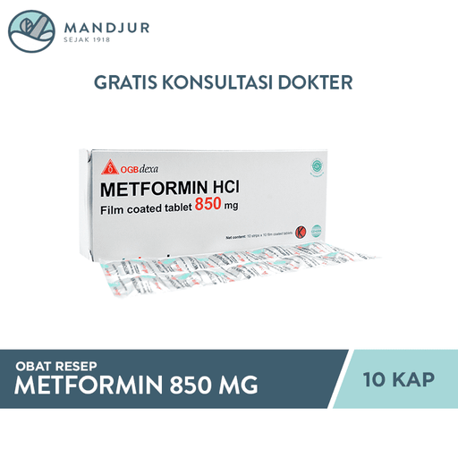Metformin 850 Mg 10 Kaplet - Apotek Mandjur