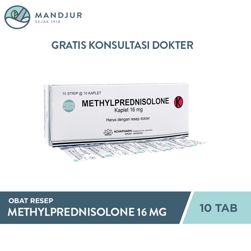 Methylprednisolone 16 Mg Strip 10 Tablet - Apotek Mandjur