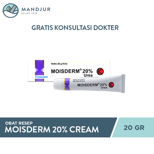Moisderm 20% Cream 20 G - Apotek Mandjur