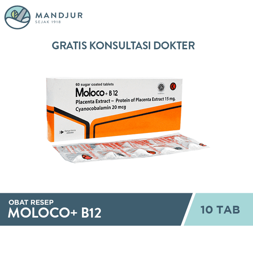 Moloco Plus B12 Strip 10 Tablet - Apotek Mandjur