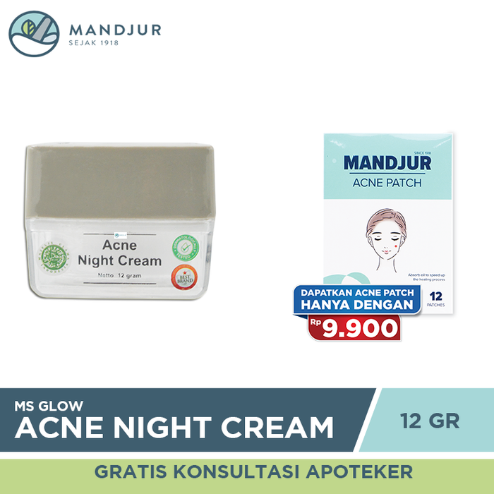 Ms Glow Acne Night Cream 12 Gr - Apotek Mandjur