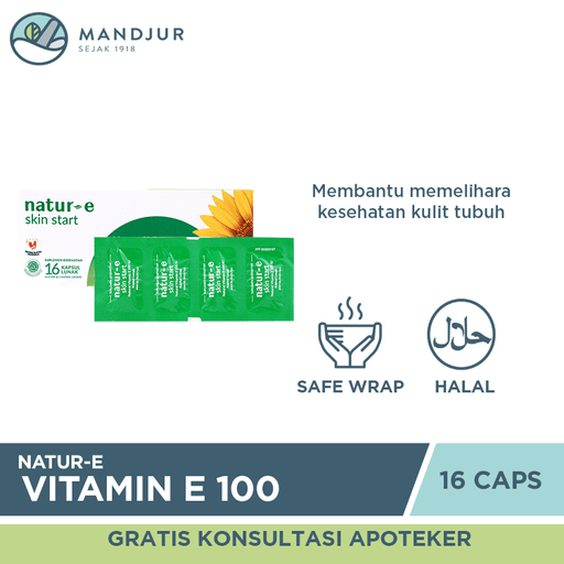 Natur E Natural Vitamin E 100 IU Isi 16 Kapsul - Apotek Mandjur