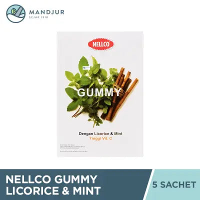 Nellco Gummy Lecorice Mint Isi 5 Sachet
