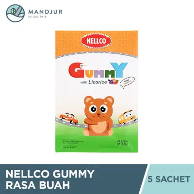 Nellco Gummy Anak Rasa Buah Isi 5 Sachet