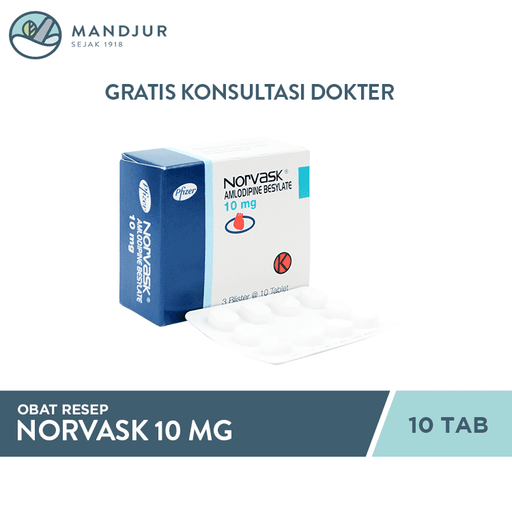 Norvask 10 mg 10 Tablet - Apotek Mandjur