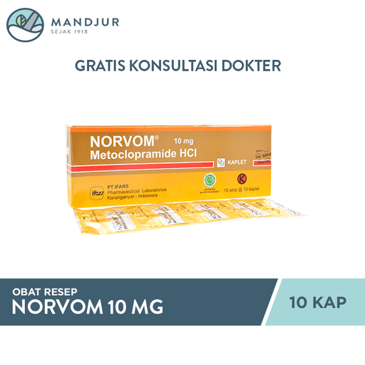 Norvom 10 mg 10 Kaplet - Apotek Mandjur