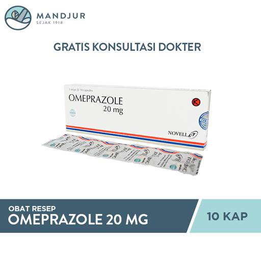 Omeprazole 20 Mg Strip 10 Tablet - Apotek Mandjur