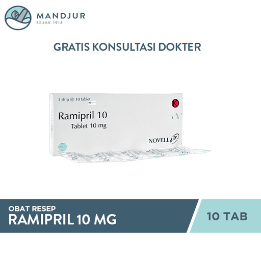 Ramipril 10 mg 10 Kaplet - Apotek Mandjur