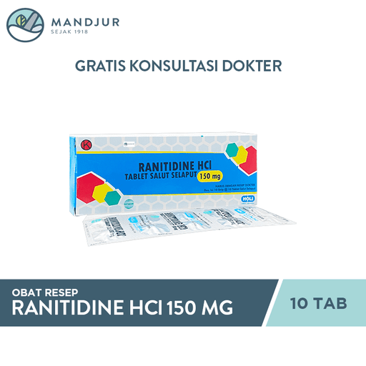 Ranitidine HCL 150 Mg Strip 10 Tablet - Apotek Mandjur
