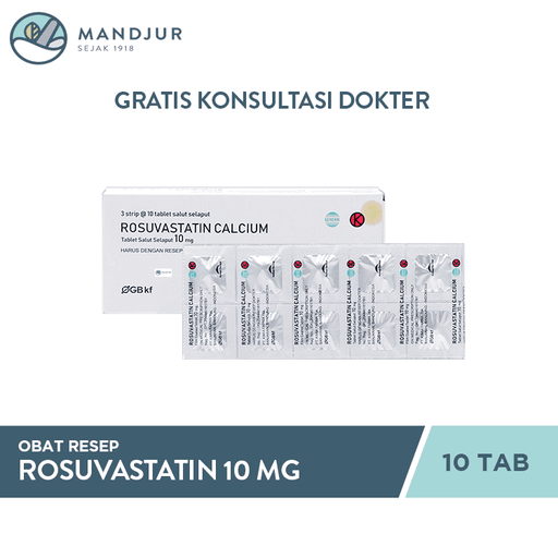 Rosuvastatin 10 mg 10 Tablet - Apotek Mandjur