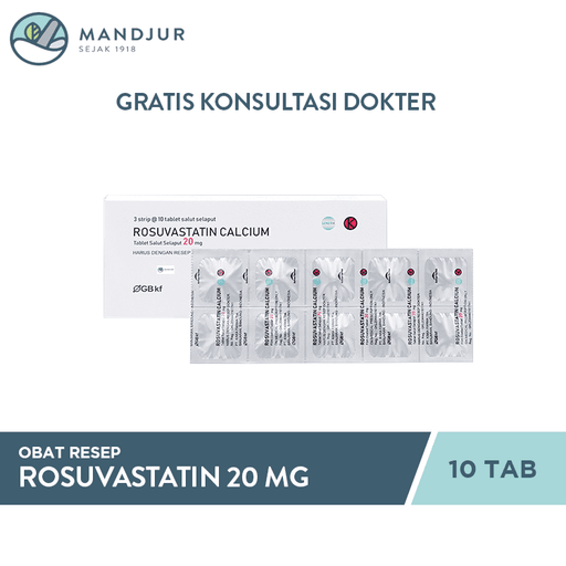 Rosuvastatin 20 Mg 10 Tablet - Apotek Mandjur