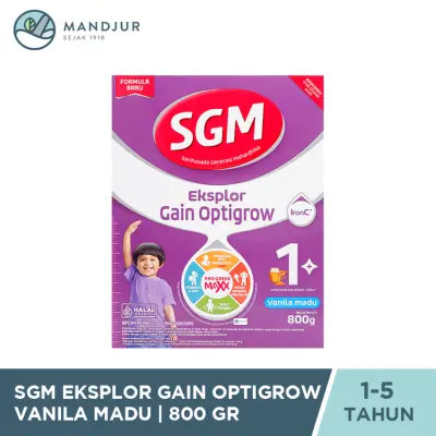 SGM Eksplor Gain Optigrow 1 Plus Vanilla Madu 800 Gram