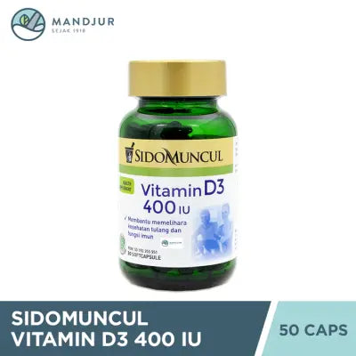 Sido Muncul Natural Vitamin D3 400 IU 50 Kapsul Lunak