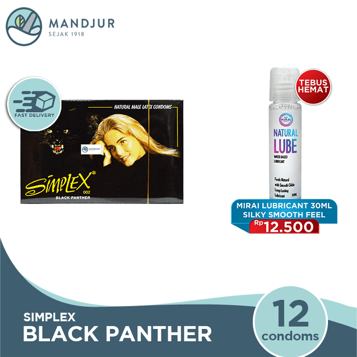 Kondom Simplex Black Panther - Isi 12
