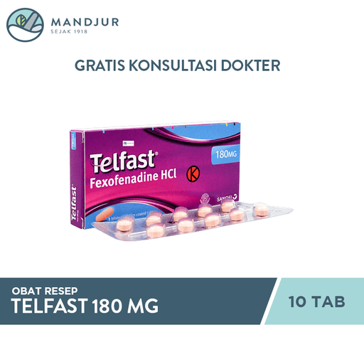 Telfast 180 Mg 10 Tablet - Apotek Mandjur
