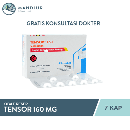 Tensor 160 mg 7 Kaplet - Apotek Mandjur
