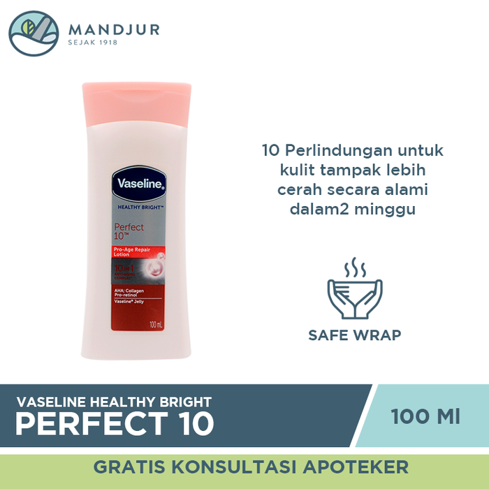Vaseline Healthy Bright Hand Body Lotion Perfect 10 100 ML