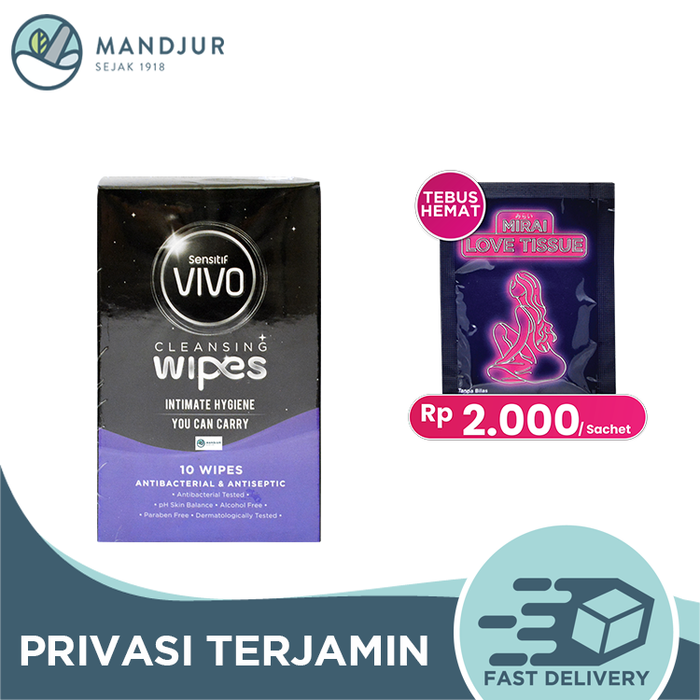 Vivo Cleansing Wipes Isi 10 Sachet