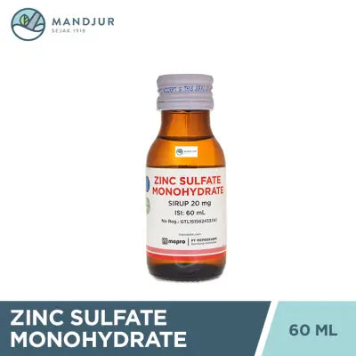 Zinc Sulfate 20 Mg/5 ML Sirup 60 ML