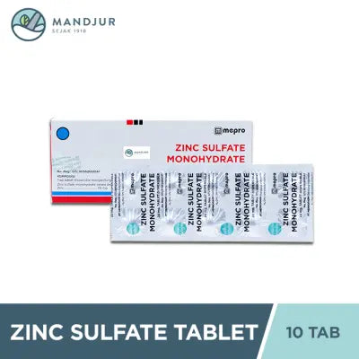 Zinc Sulfate Monohydrate 20 Mg Strip 10 Tablet