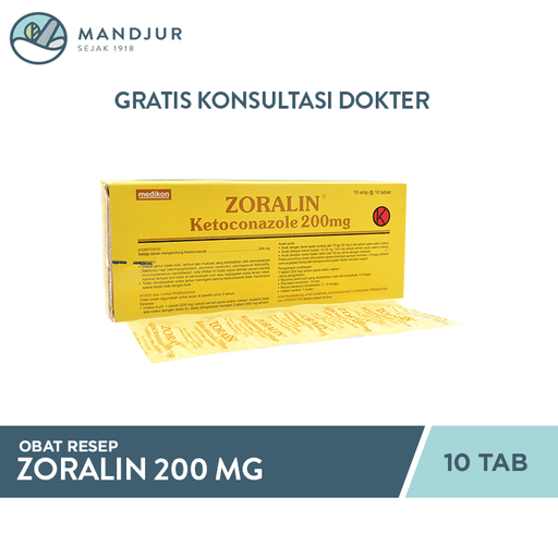 Zoralin 200 mg 10 Tablet - Apotek Mandjur
