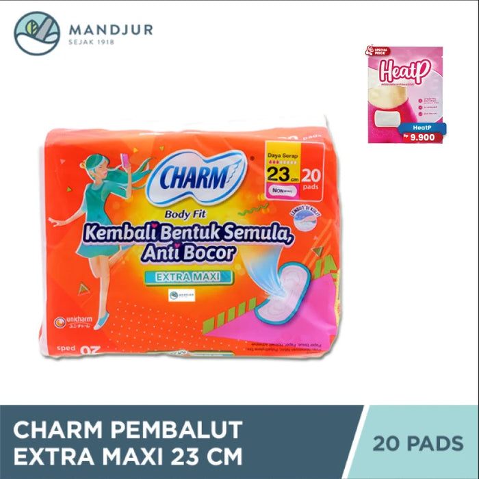 Charm Pembalut Body Fit Extra Maxi 23 cm 20 Pads