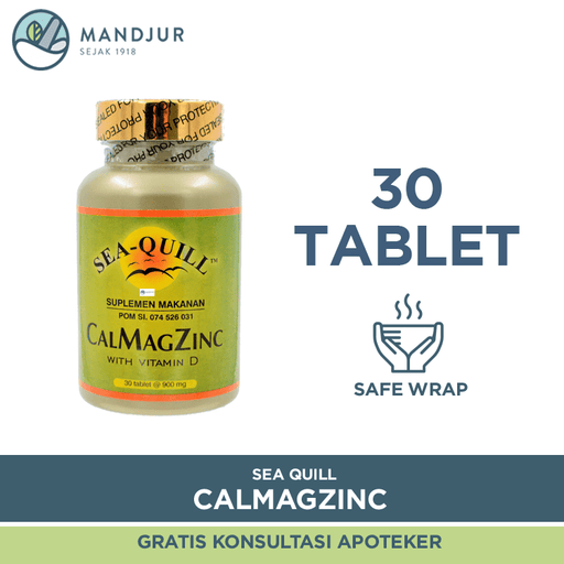 Sea-Quill CalMagZinc With Vitamin D - Isi 30 Kapsul - Apotek Mandjur