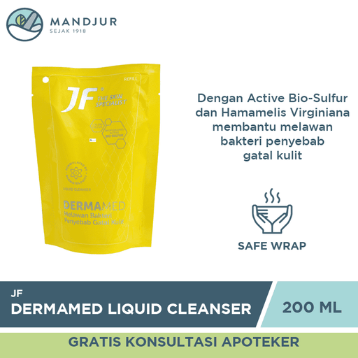 JF Dermamed Liquid Cleanser Pouch 200 mL - Apotek Mandjur