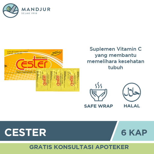 Cester Vitamin C 6 Kaplet - Apotek Mandjur