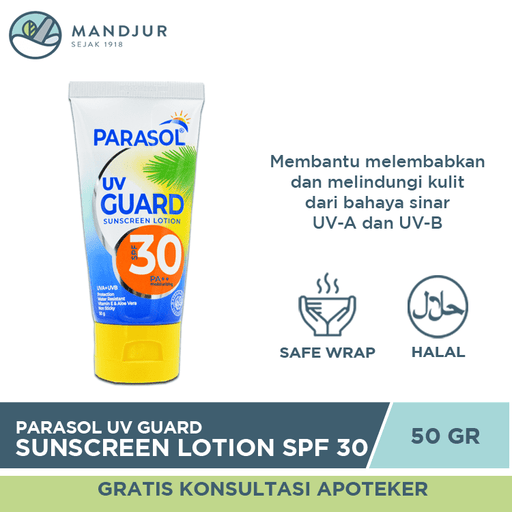 Parasol UV Guard Sunscreen SPF 30 - 50 Gram - Apotek Mandjur