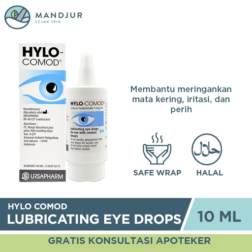 Hylo Comod Lubricating Eye Drops 10 ML - Apotek Mandjur