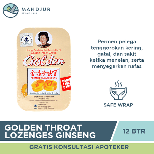 Golden Throat Lozenge Ginseng - Apotek Mandjur