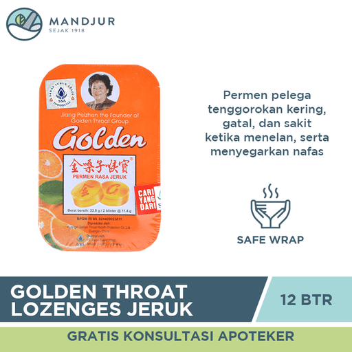 Golden Throat Lozenge Jeruk - Apotek Mandjur