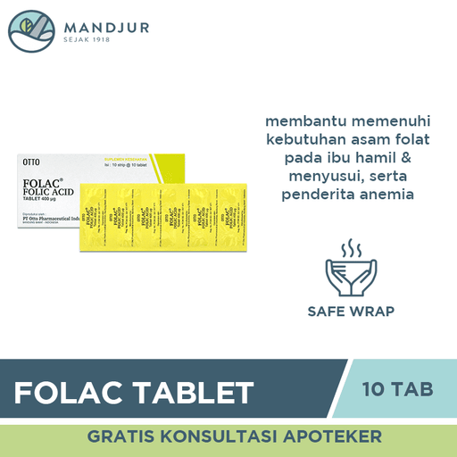 Folac 400 Mcg 10 Tablet - Apotek Mandjur