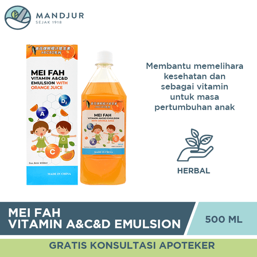 Mei Fah Vitamin A, C, dan D Emulsion with Orange Juice - Apotek Mandjur