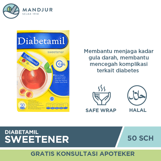 Diabetamil Sweetener 50 Sachet - Apotek Mandjur