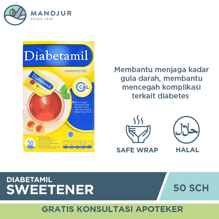 Diabetamil Sweetener 50 Sachet - Apotek Mandjur