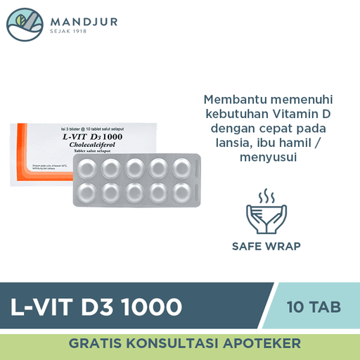 L-Vit D3 1000 10 Tablet - Apotek Mandjur