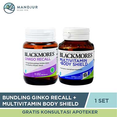Paket Bundling Blackmores Ginkgo Recall + Multivitamin Body Shield - Apotek Mandjur