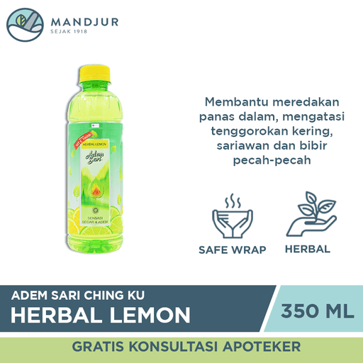 Adem Sari Ching Ku Herbal Lemon 350 ML - Apotek Mandjur
