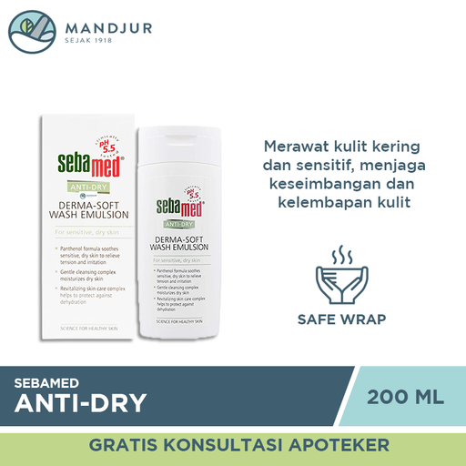 Sebamed Anti Dry Derma Soft Wash Emulsion 200 ML - Apotek Mandjur