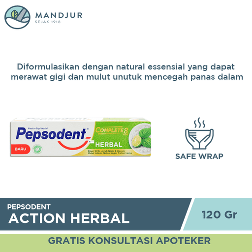 Pepsodent Action Herbal 120 Gr - Apotek Mandjur