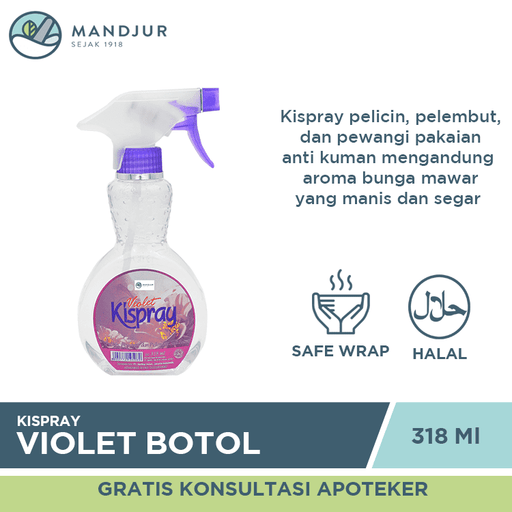 Kispray Pewangi dan Pelembut Botol Violet 318 mL - Apotek Mandjur