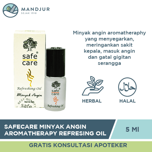 Safe Care Minyak Angin Aromatherapy Refreshing Oil 5 ML - Apotek Mandjur