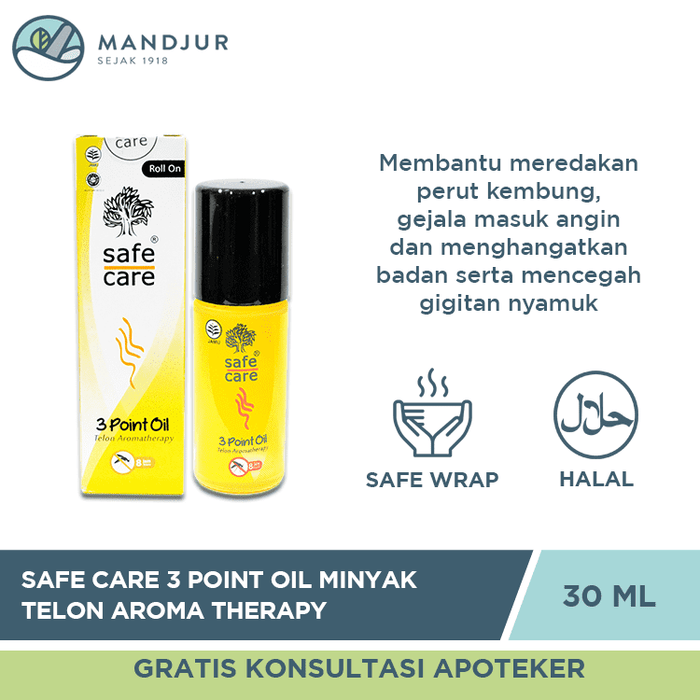 Safe Care 3 Point Oil Minyak Telon Aromatheraphy 30 ML - Apotek Mandjur