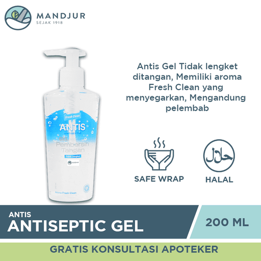 Antis Hand Sanitizer Gel Fresh Clean 200 ML - Apotek Mandjur