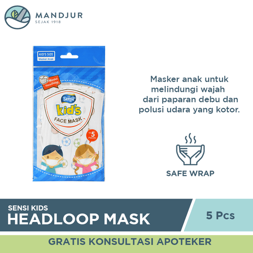 Sensi Kids Face Mask Headloop Isi 5 Pcs - Apotek Mandjur
