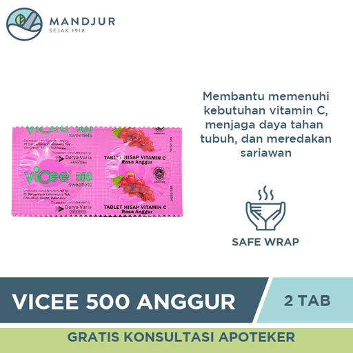 Vicee 500 Mg Anggur 2 Tablet - Apotek Mandjur