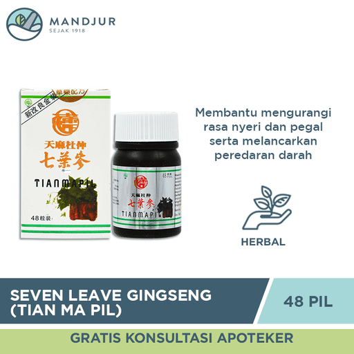 Seven Leave Ginseng (Tien Ma Pil) - Apotek Mandjur